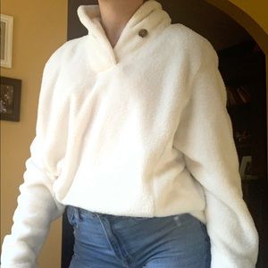 Land’s End White Teddy Pullover